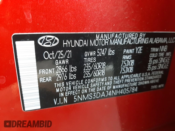2022 Hyundai Santa Fe SEL with VIN 5NMS3DAJ4NH405784, listed as a Copart auction lot 70556772 with 11,638 mi miles. Bid and sale history available at carsss.com. Image 13.