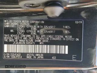 2020 Lexus NX with VIN JTJDJRDZ8L5005415, listed as a Copart auction lot 45761755 with 60,611 mi miles and Salvage Title. Bid and sale history available at carsss.com. Image 14.