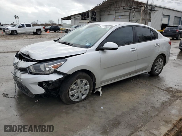 2022 Kia Rio LX with VIN 3KPA24AD1NE479034, listed as a Copart auction lot 43175165 with 61,542 mi miles and Clean Title. Bid and sale history available at carsss.com. Image 1.