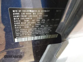 2012 Volkswagen Tiguan SEL with VIN WVGAV7AX8CW536752, listed as a IAAI auction lot 41798619 with 128,223 mi miles and . Bid and sale history available at DreamBid. Image 9.