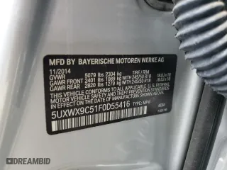 2015 BMW X3 xDrive28i with VIN 5UXWX9C51F0D55416, listed as a Copart auction lot 54356815 with 159,114 mi miles and Clean Title. Bid and sale history available at carsss.com. Image 13.