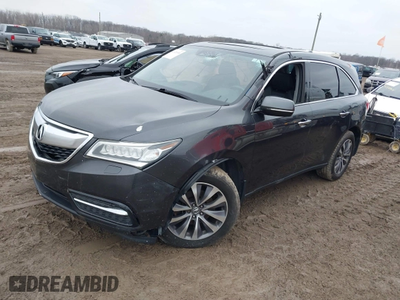 2014 Acura MDX Tech Pkg with VIN 5FRYD4H43EB504717, listed as a IAAI auction lot 41126914 with 1 mi miles. Bid and sale history available at carsss.com. Image 17.