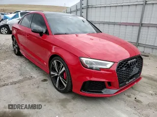 2019 Audi RS 3 with VIN WUABWGFF2KA906727, listed as a Copart auction lot 49337425 with 52,355 mi miles and Salvage title. Bid and sale history available at DreamBid. Image 10.
