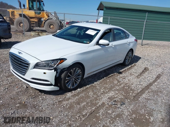 2017 Genesis G80 3.8L with VIN KMHGN4JE3HU166577, listed as a IAAI auction lot 41976937 with 117,635 mi miles. Bid and sale history available at carsss.com. Image 2.
