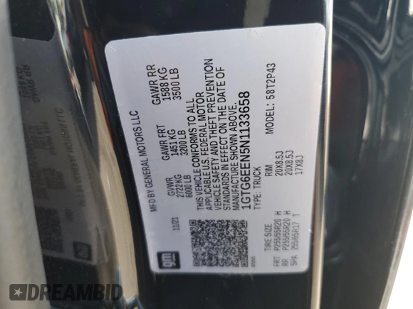 2022 GMC Canyon 4WD Denali with VIN 1GTG6EEN5N1133658, listed as a Copart auction lot 75592304 with 34,715 mi miles and Salvage Title. Bid and sale history available at carsss.com. Image 12.