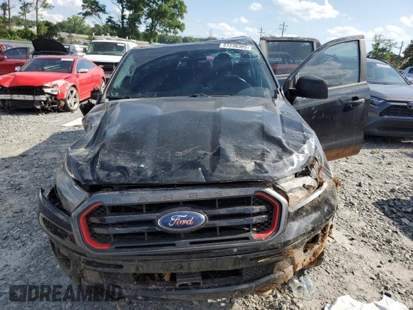 2021 Ford Ranger XL with VIN 1FTER4FH6MLD75881, listed as a Copart auction lot 57230305 with 38,773 mi miles and Salvage title. Bid and sale history available at DreamBid. Image 5.
