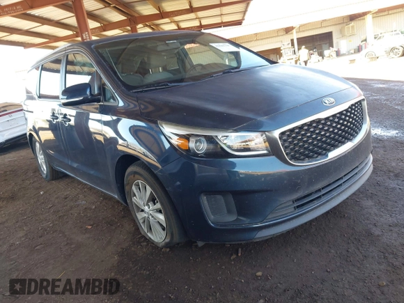 2016 Kia Sedona LX with VIN KNDMB5C18G6202573, listed as a IAAI auction lot 41841796 with 68,568 mi miles. Bid and sale history available at carsss.com. Image 1.
