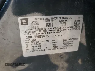 2013 Chevrolet Equinox LS with VIN 2GNALBEK9D1261517, listed as a Copart auction lot 53301025 with 180,103 mi miles and Salvage Title. Bid and sale history available at DreamBid. Image 15.