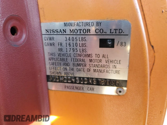 1983 Datsun 280ZX z VIN JN1HZ04S1DX572036, wystawiony jako Copart lot #76533294 z przebiegiem 172 147 mil mil oraz Nie do naprawy. Historia ofert i sprzedaży dostępna na DreamBid. Obrazek 13.