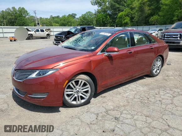 2014 Lincoln MKZ with VIN 3LN6L2GKXER800389, listed as a Copart auction lot 51793125 with 35,976 mi miles and Salvage title. Bid and sale history available at DreamBid. Image 1.