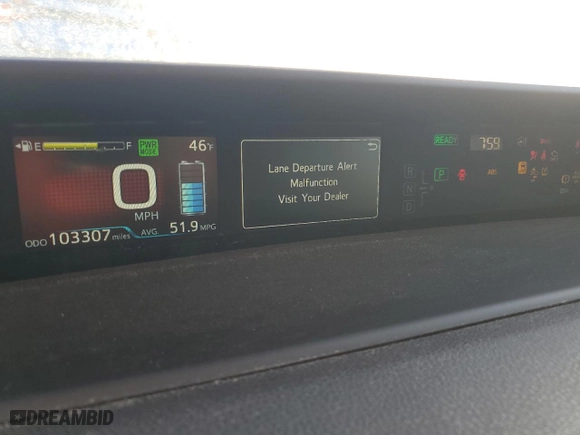 2020 Toyota Prius L Eco with VIN JTDKARFUXL3109668, listed as a Copart auction lot 48667445 with 103,307 mi miles and Salvage Title. Bid and sale history available at carsss.com. Image 9.