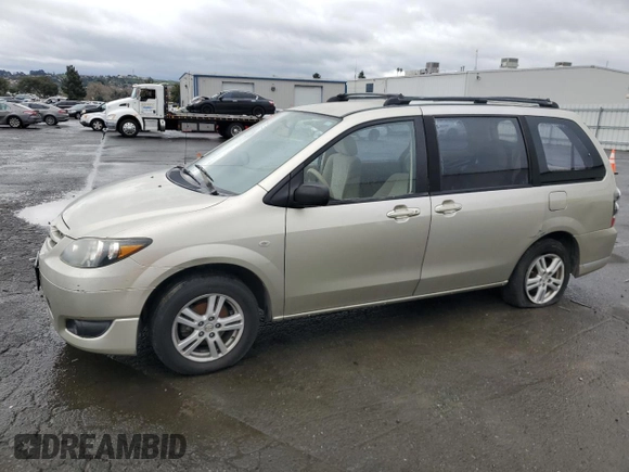 2005 Mazda MPV LX z VIN JM3LW28A950550462, wystawiony jako Copart lot #43802205 z przebiegiem 179 837 mil mil oraz Szkoda całkowita • Salvage title. Historia ofert i sprzedaży dostępna na DreamBid. Obrazek 1.