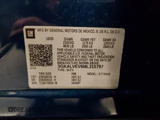 2021 GMC Terrain SLT with VIN 3GKALVEV6ML315797, listed as a Copart auction lot 49456275 with 74,142 mi miles and Salvage Title. Bid and sale history available at DreamBid. Image 14.