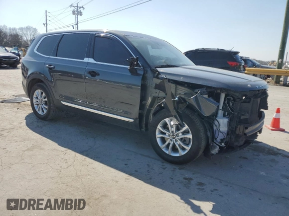 2020 Kia Telluride LX with VIN 5XYP24HCXLG090741, listed as a Copart auction lot 48859185 with 88,597 mi miles and Salvage Title. Bid and sale history available at carsss.com. Image 4.
