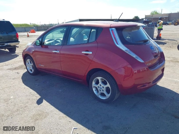 2012 Nissan LEAF SL with VIN JN1AZ0CPXCT025416, listed as a IAAI auction lot 42021742 with 61,301 mi miles. Bid and sale history available at carsss.com. Image 3.