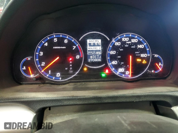 2008 Acura TSX with VIN JH4CL968X8C009691, listed as a Copart auction lot 54417155 with 270,806 mi miles and Salvage title. Bid and sale history available at DreamBid. Image 9.