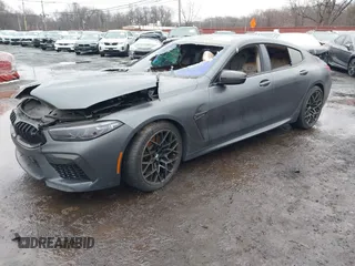 2021 BMW M8 Competition with VIN WBSGV0C07MCF55040, listed as a IAAI auction lot 41280992 with 1 mi miles. Bid and sale history available at carsss.com. Image 2.