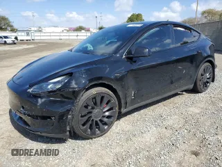 2022 Tesla Model Y Performance with VIN 7SAYGDEF5NF443274, listed as a Copart auction lot 49581905 with Not provided miles and Salvage title. Bid and sale history available at DreamBid. Image 1.