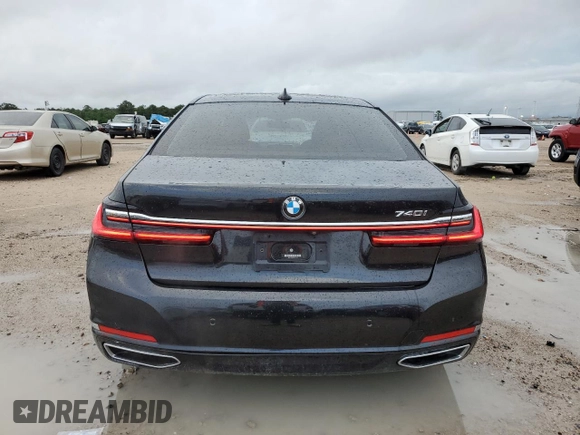 2020 BMW 7 Series 740i with VIN WBA7T2C07LGL17103, listed as a Copart auction lot 54065375 with 53,598 mi miles and Salvage Title. Bid and sale history available at carsss.com. Image 6.