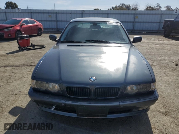 2001 BMW 7 Series 740i with VIN WBAGG83421DN87364, listed as a Copart auction lot 44462125 with 123,519 mi miles and Salvage title. Bid and sale history available at DreamBid. Image 5.