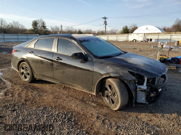 2021 Hyundai Elantra SEL with VIN 5NPLS4AG5MH032560, listed as a Copart auction lot 42574105 with 44,075 mi miles and Salvage Title. Bid and sale history available at carsss.com. Image 4.