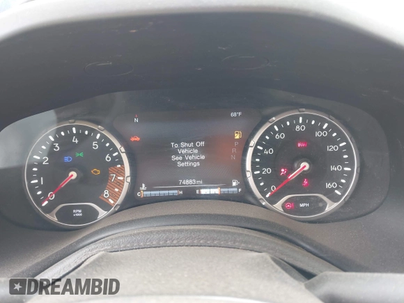 2021 Jeep Renegade Trailhawk with VIN ZACNJDC10MPM34625, listed as a IAAI auction lot 42116576 with 74,883 mi miles and . Bid and sale history available at DreamBid. Image 7.