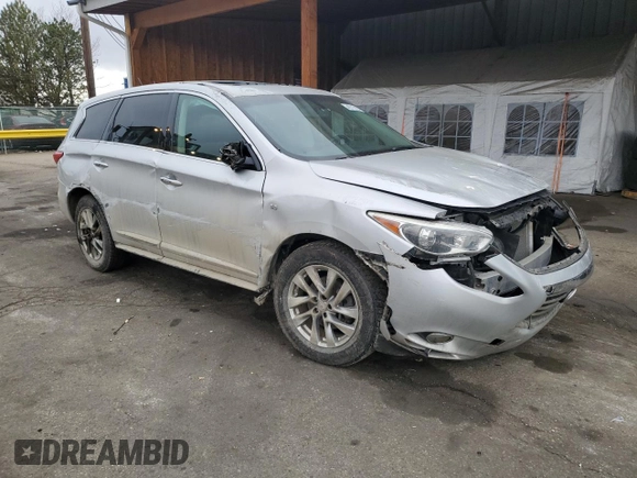 2015 Infiniti QX60 with VIN 5N1AL0MM4FC508712, listed as a Copart auction lot 48713135 with 112,647 mi miles and Salvage Title. Bid and sale history available at DreamBid. Image 4.