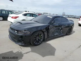 2022 Dodge Charger Scat Pack with VIN 2C3CDXGJ7NH217254, listed as a Copart auction lot 46523555 with 30,318 mi miles and Salvage Title. Bid and sale history available at carsss.com. Image 1.