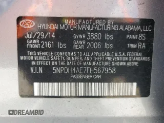2015 Hyundai Elantra SE z VIN 5NPDH4AE7FH567958, wystawiony jako Copart lot #58691075 z przebiegiem 146 970 mil mil oraz Tytuł czysty. Historia ofert i sprzedaży dostępna na DreamBid. Obrazek 12.