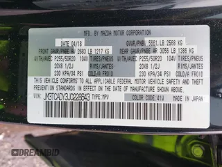 2018 Mazda CX-9 Grand Touring with VIN JM3TCADY3J0228643, listed as a IAAI auction lot 42481641 with 121,714 mi miles and . Bid and sale history available at DreamBid. Image 9.