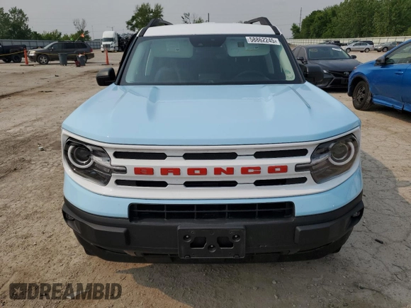 2024 Ford Bronco Sport Heritage with VIN 3FMCR9G68RRF41498, listed as a Copart auction lot 58862245 with 13,154 mi miles and Salvage title. Bid and sale history available at DreamBid. Image 5.