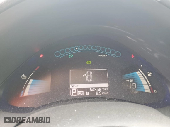 2015 Nissan LEAF SV with VIN 1N4AZ0CP1FC315812, listed as a Copart auction lot 63374323 with 64,358 mi miles. Bid and sale history available at carsss.com. Image 9.