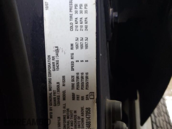2008 Hummer H3 SUV with VIN 5GTEN13E488147058, listed as a Copart auction lot 83850464 with 225,885 mi miles and Salvage Title. Bid and sale history available at DreamBid. Image 13.