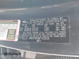 2015 Kia Soul + with VIN KNDJP3A56F7226118, listed as a IAAI auction lot 41888391 with 79,221 mi miles and . Bid and sale history available at DreamBid. Image 9.