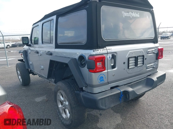 2020 Jeep Wrangler Unlimited Sport S with VIN 1C4HJXDG4LW221778, listed as a IAAI auction lot 41441662 with 76,026 mi miles and . Bid and sale history available at DreamBid. Image 3.