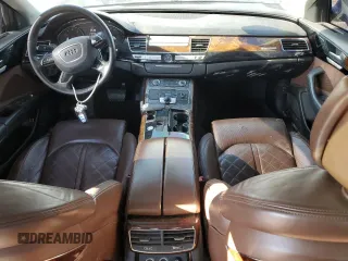 2014 Audi A8 4.0T with VIN WAUR2AFD9EN004542, listed as a Copart auction lot 88472135 with 75,909 mi miles and Salvage Title. Bid and sale history available at DreamBid. Image 8.
