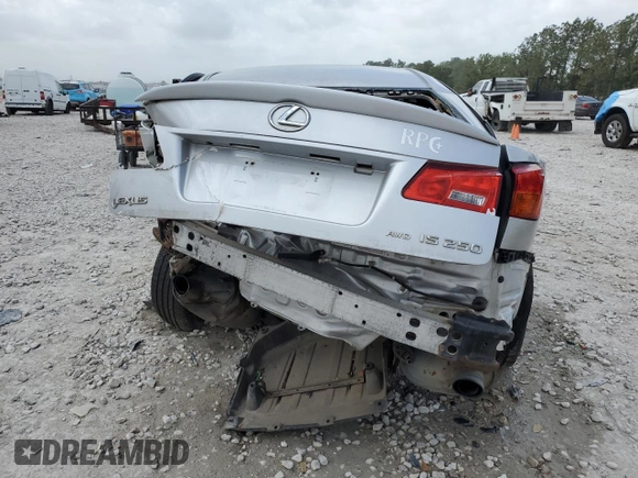2006 Lexus IS 250 with VIN JTHCK262665006505, listed as a Copart auction lot 51923245 with Not Provided miles and Salvage Title. Bid and sale history available at DreamBid. Image 6.