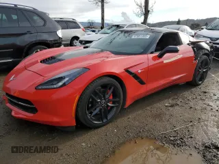 2015 Chevrolet Corvette 3LT with VIN 1G1YF2D79F5103863, listed as a Copart auction lot 47881365 with 46,411 mi miles and Salvage Title. Bid and sale history available at carsss.com. Image 1.