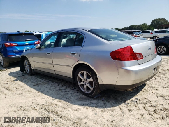 2004 Infiniti G35 w/Leather with VIN JNKCV51F04M711144, listed as a Copart auction lot 62720864 with 68,800 mi miles and Salvage Title. Bid and sale history available at DreamBid. Image 2.