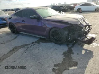 2023 BMW M4 Competition xDrive with VIN WBS43AZ03PCM33749, listed as a Copart auction lot 80803184 with 0 mi miles and Salvage Title. Bid and sale history available at carsss.com. Image 4.
