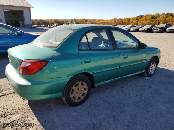 2001 Kia Rio with VIN KNADC123016049295, listed as a Copart auction lot 77770704 with 76,425 mi miles and Clean Title. Bid and sale history available at carsss.com. Image 3.