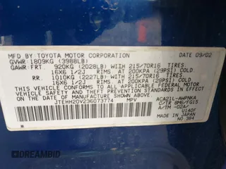 2003 Toyota RAV4 z VIN JTEHH20V236073774, wystawiony jako IAAI lot #42040573 z przebiegiem 185 955 mil mil oraz . Historia ofert i sprzedaży dostępna na DreamBid. Obrazek 9.