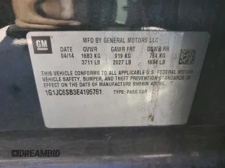 2014 Chevrolet Sonic LT with VIN 1G1JC6SB3E4195761, listed as a Copart auction lot 48679895 with 76,350 mi miles and Salvage Title. Bid and sale history available at carsss.com. Image 13.