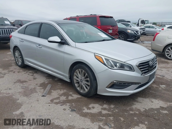 2015 Hyundai Sonata Limited with VIN 5NPE34AF6FH071108, listed as a IAAI auction lot 41946732 with 151,120 mi miles and . Bid and sale history available at carsss.com. Image 1.