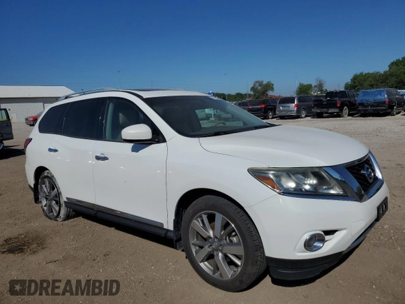 2014 Nissan Pathfinder Platinum with VIN 5N1AR2MN9EC656016, listed as a Copart auction lot 56662885 with 117,366 mi miles and Salvage title. Bid and sale history available at DreamBid. Image 4.