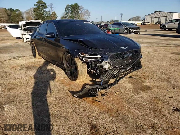 2023 Genesis G70 3.3T with VIN KMTG54TE1PU123941, listed as a Copart auction lot 48929985 with 17,220 mi miles and Salvage title. Bid and sale history available at DreamBid. Image 11.