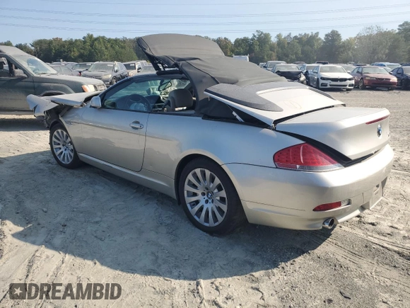 2004 BMW 6 Series 645Ci with VIN WBAEK73414B320149, listed as a Copart auction lot 70424584 with 55,872 mi miles and Salvage Title. Bid and sale history available at carsss.com. Image 2.