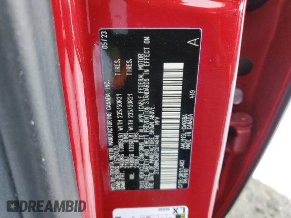 2023 Lexus RX 350h with VIN 2T2BBMCA0PC014846, listed as a Copart auction lot 88966745 with 13,384 mi miles and Salvage Title. Bid and sale history available at DreamBid. Image 13.