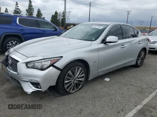 2019 Infiniti Q50 Luxe with VIN JN1EV7AP5KM519698, listed as a Copart auction lot 53374145 with 80,202 mi miles and Salvage title. Bid and sale history available at DreamBid. Image 1.