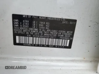 2017 Subaru Impreza Premium with VIN 4S3GKAB62H3612677, listed as a Copart auction lot 53604665 with 127,734 mi miles and Salvage title. Bid and sale history available at DreamBid. Image 12.